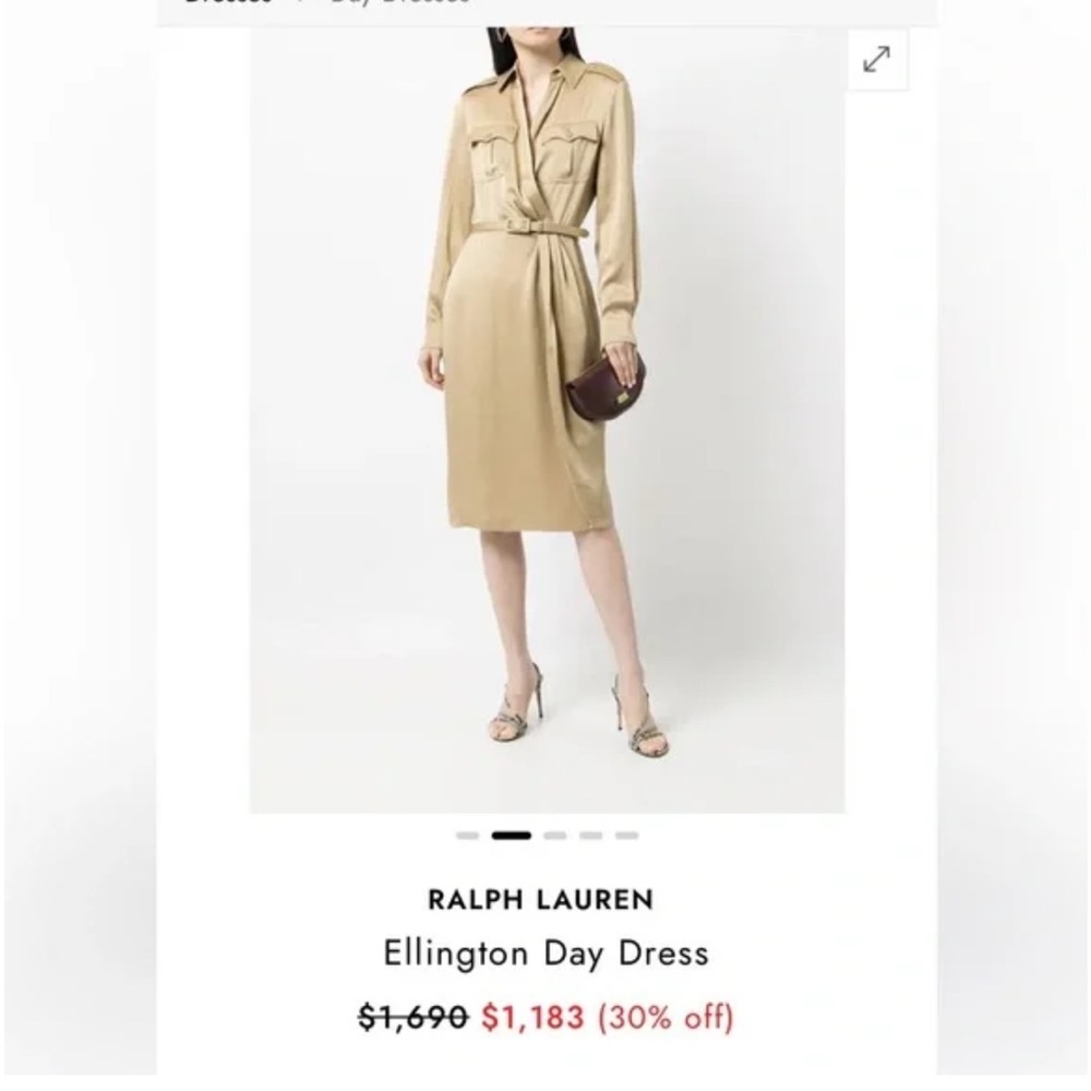 Ralph Lauren Purple Label Ellington Dress *missing button*